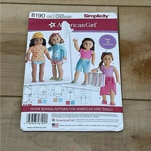Simplicity American Girl 8190 Doll Clothing Sewing Patterns